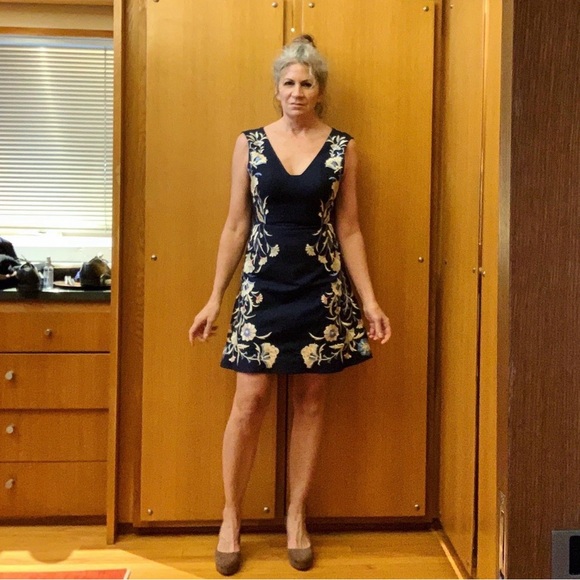 Moulinette Soeurs Navy Floral Mini Dress - Picture 2 of 6